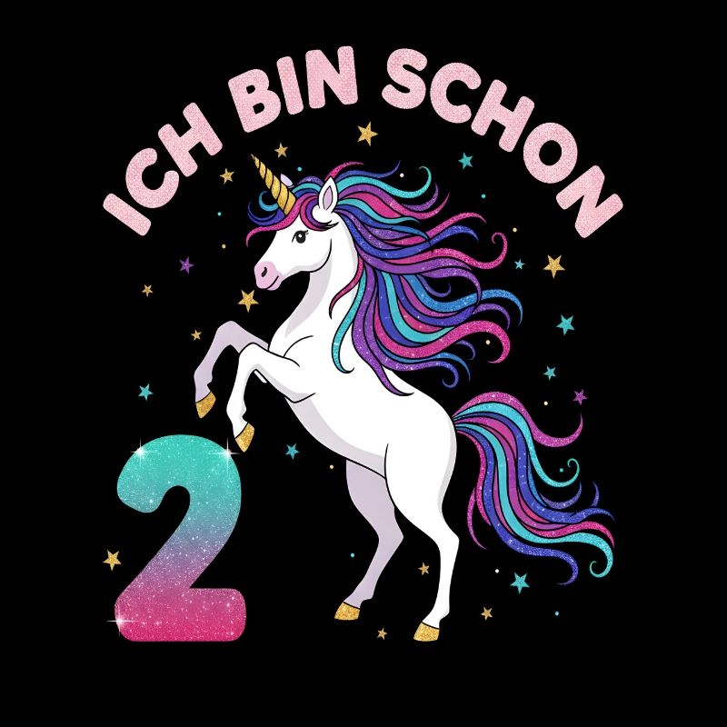 2. Geburtstag Einhorn Mädchen Ich bin schon 2