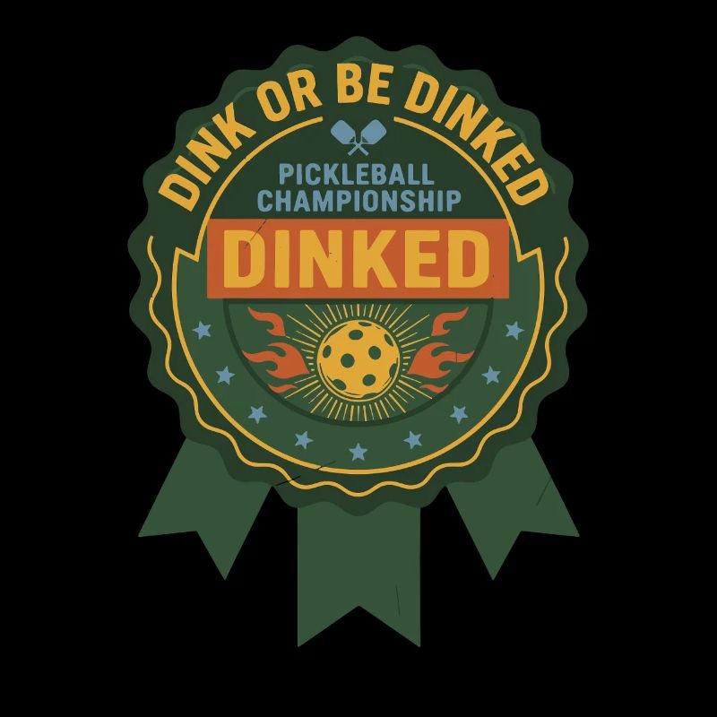 Pickleball-lustiger Spieler Dink Oder Werde Dinked