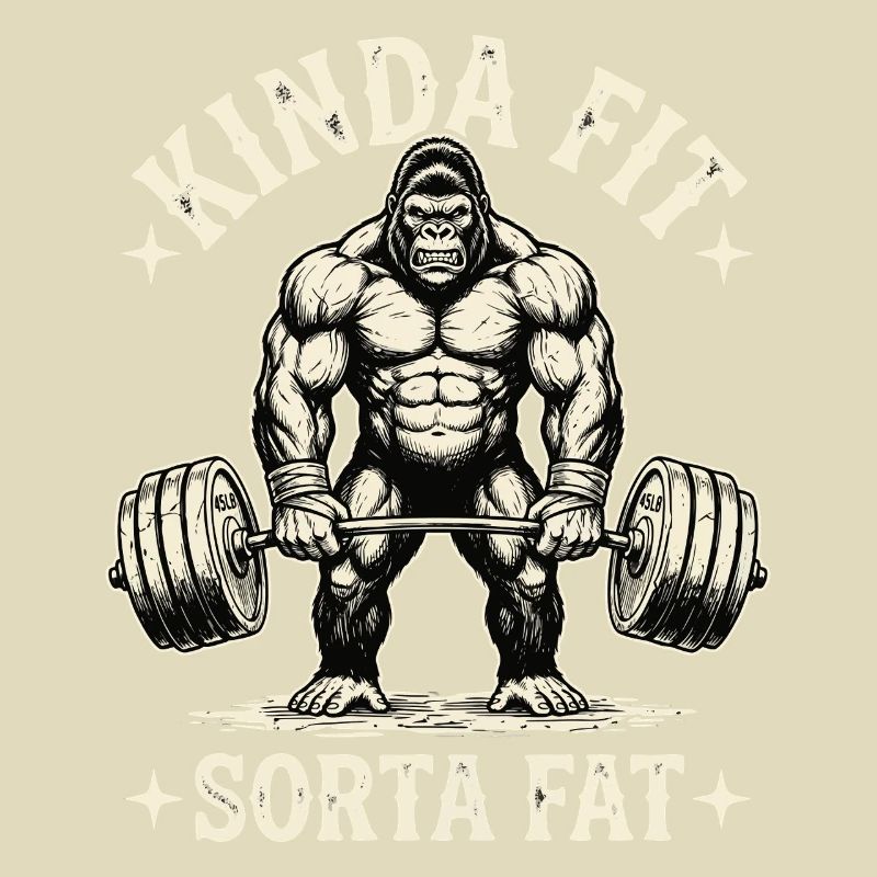 Kinda Fit Sorta Fat Monkey Weightlifting