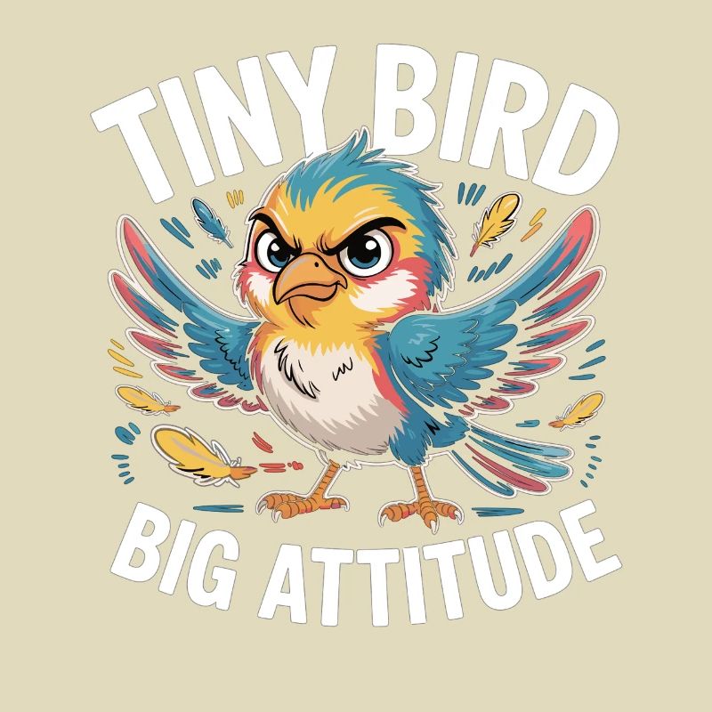 Tiny Bird Big Attitude Vogel Spruch