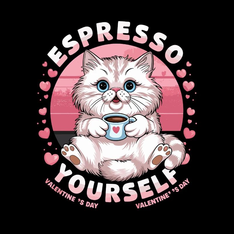 Conception de la Saint-Valentin de Espresso Yourself Chaton