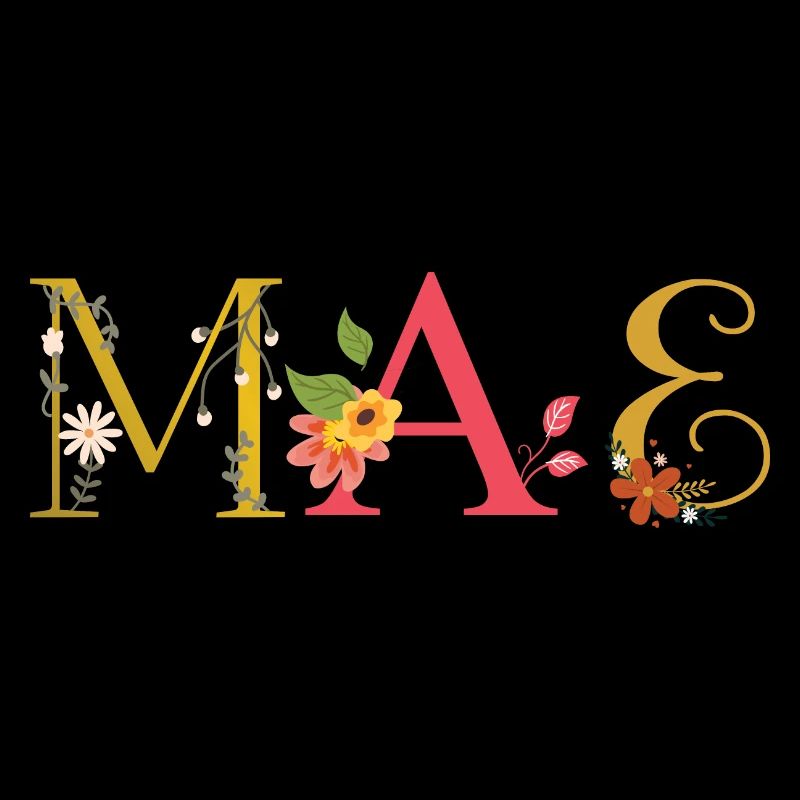 Nom MAE Décoré de Fleurs