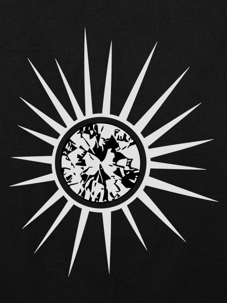 Soleil blanc avec diamant.