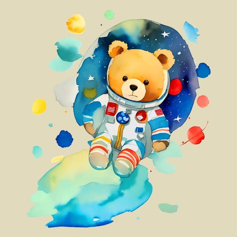 Ours en peluche dans l’espace