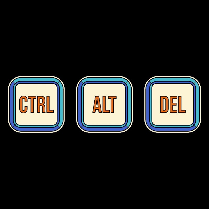 Retro Keyboard Keys CTRL ALT DEL