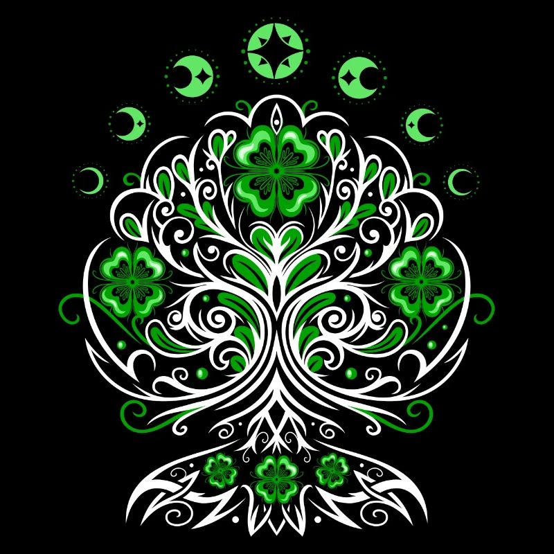 Arbre de vie de la Saint-Patrick avec phases de lune