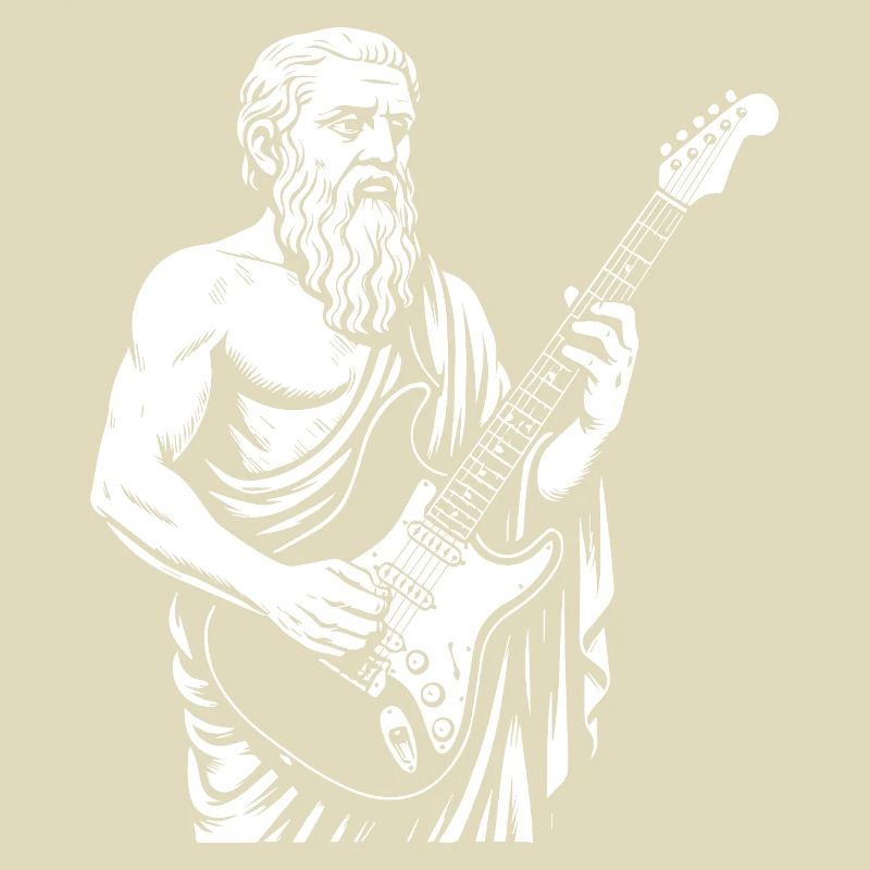 Ancient Philosopher plato plays the guitar
