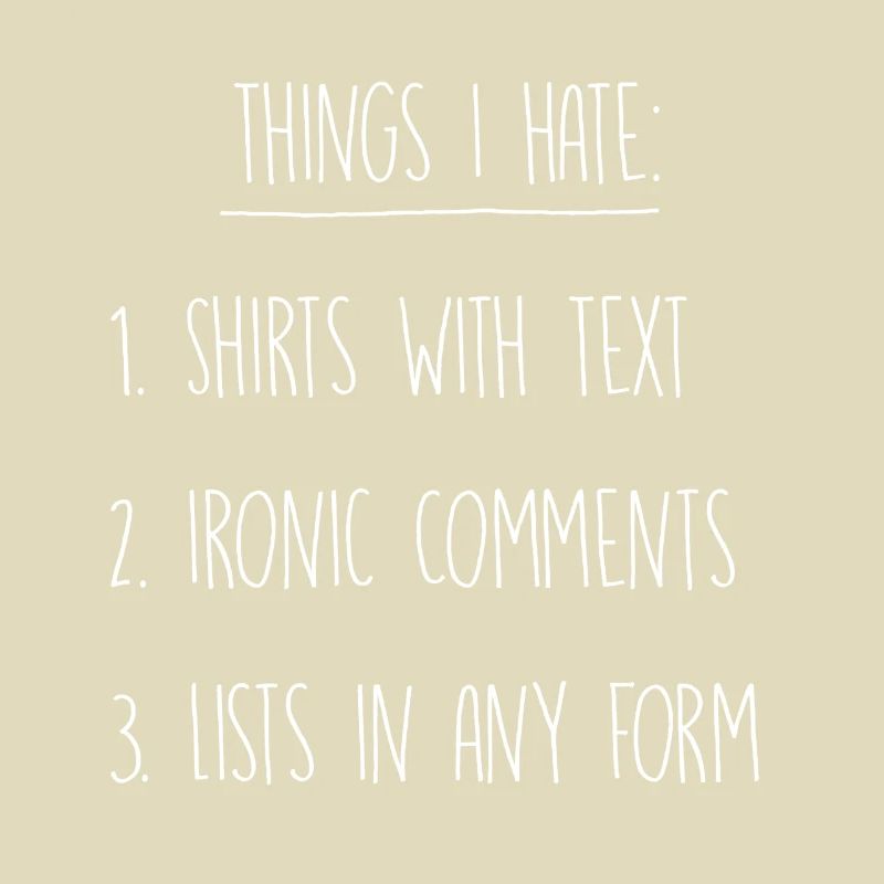 Things I hate