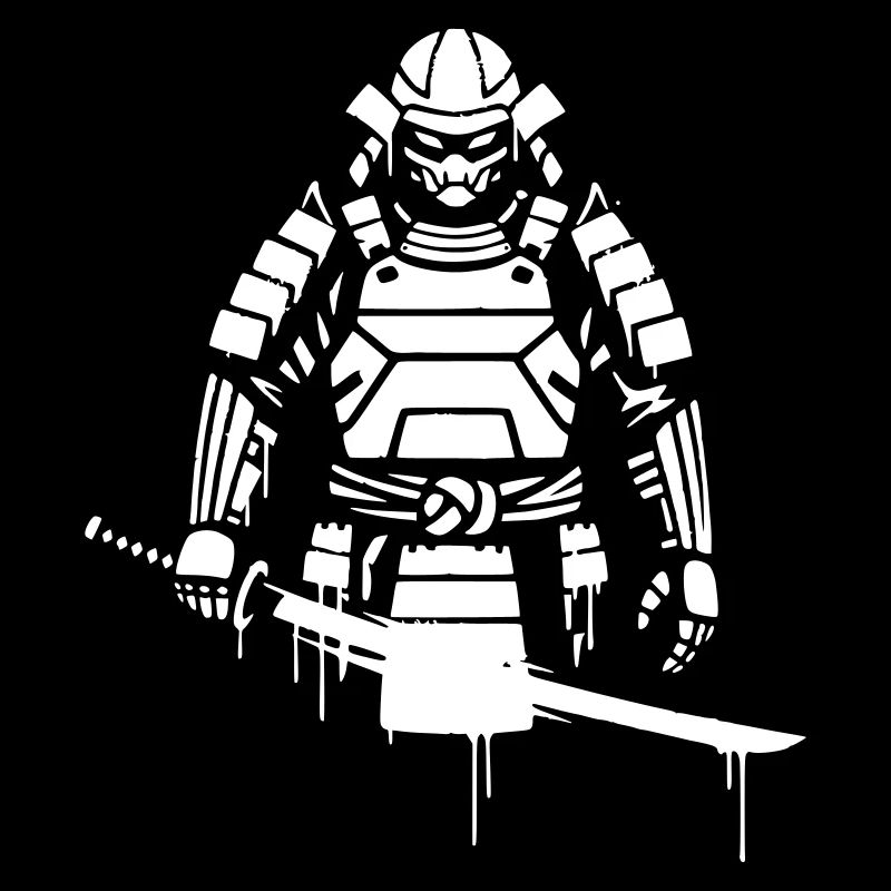 Shogun Samurai Rüstung Graffiti Vektor