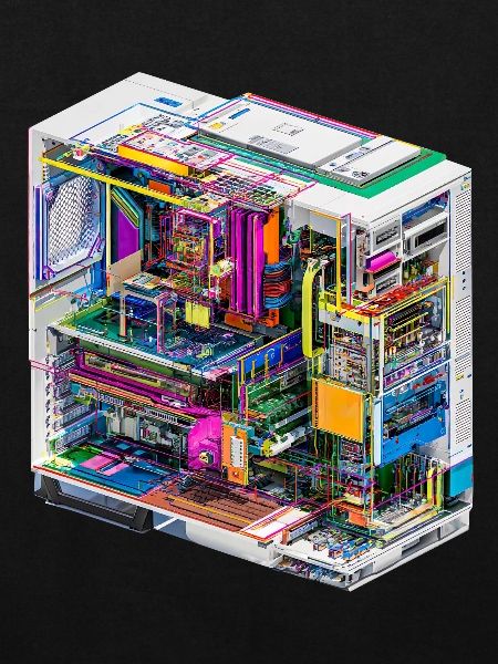 Buntes Innenleben eines Computers