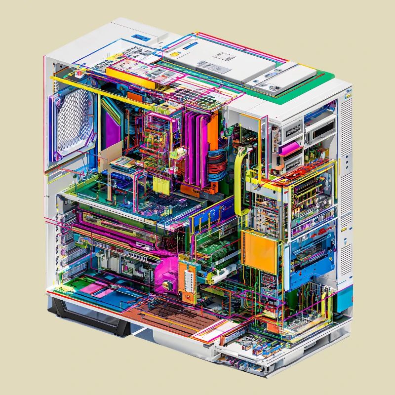 Buntes Innenleben eines Computers