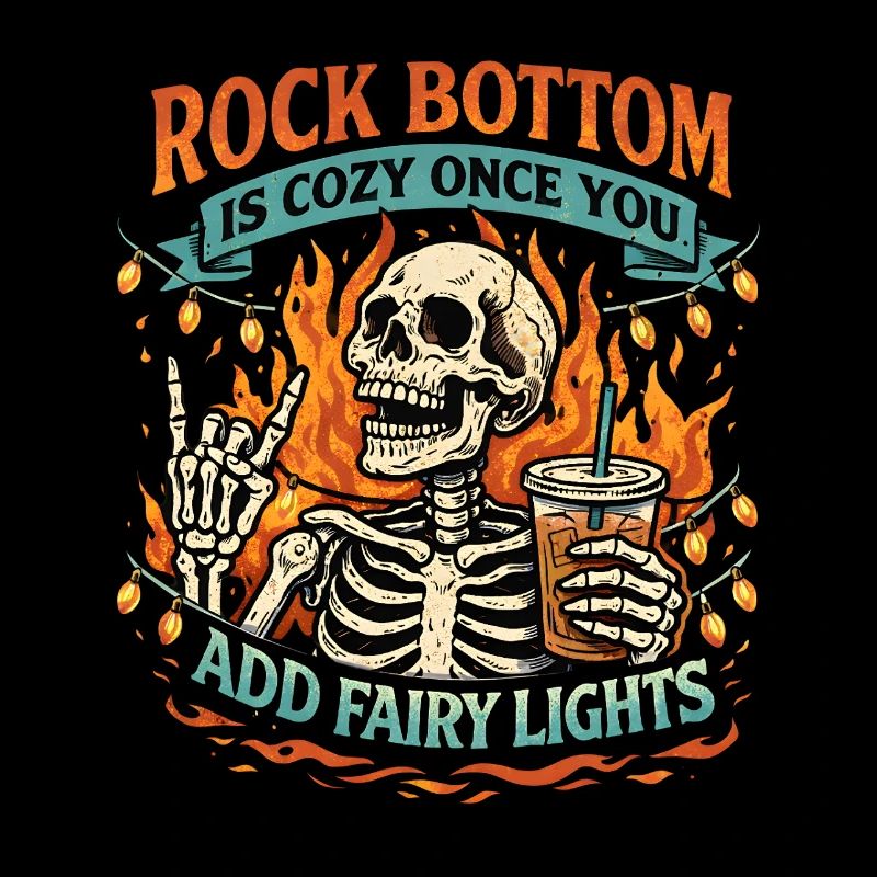 Bone Skeleton with Fairy Lights Rock Bottom