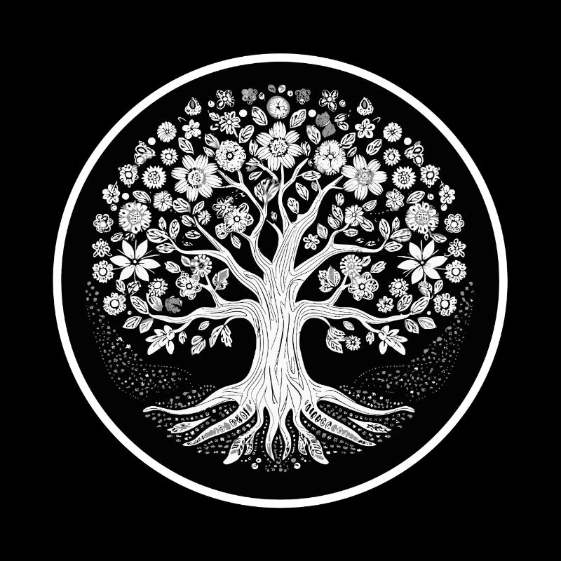 Arbre à racines de fleurs