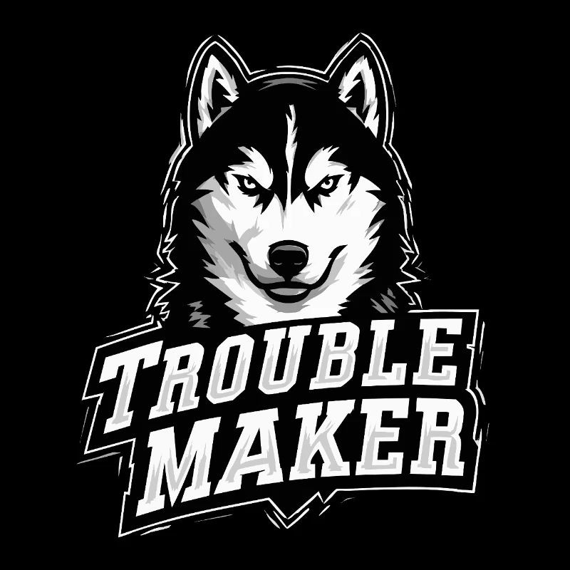 Husky – FAUTEUR DE TROUBLES | Conception de chien drôle
