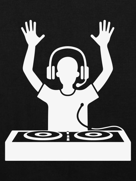 DJ Silhouette mit Kopfhörern