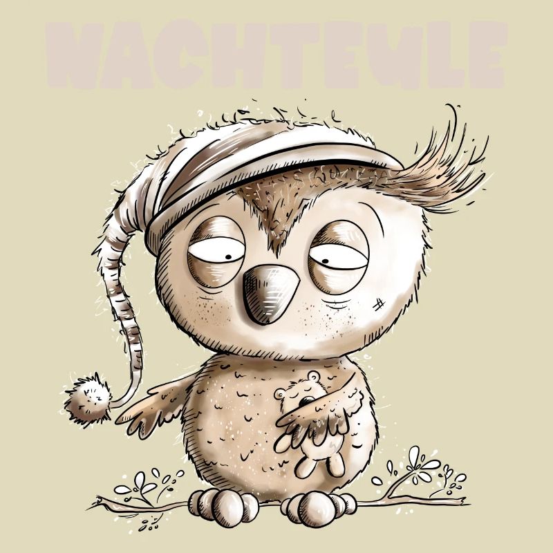 Drollige Nachteule Eule