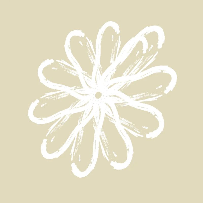 Pattern border effect flower white