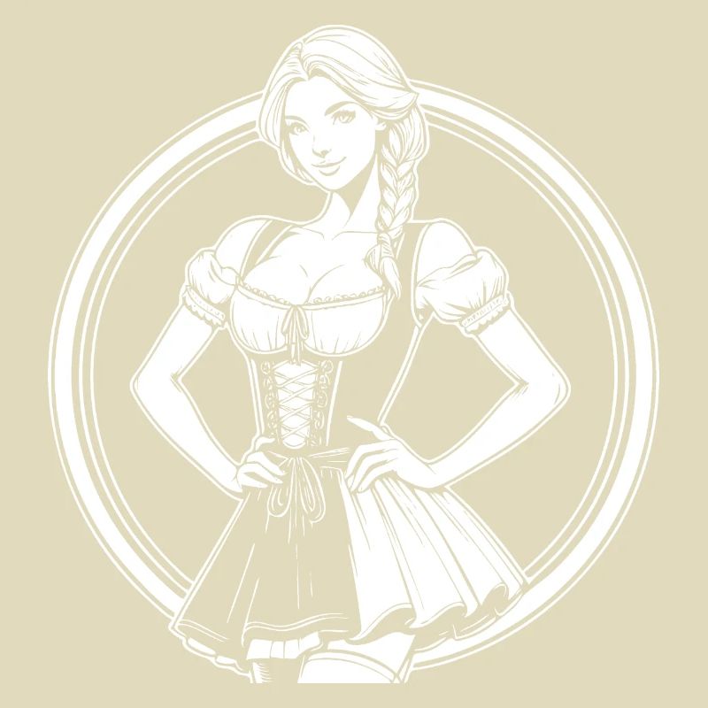 Cooles Dirndl Comic Design