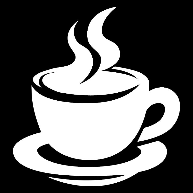 Coffee cup with steam minimalist design