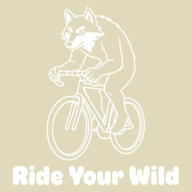 Wolf cyclist on bicycle
