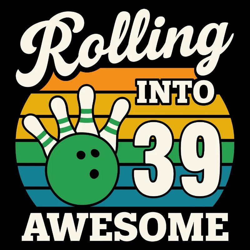 Bowling 39. Geburtstag Feier Grafik
