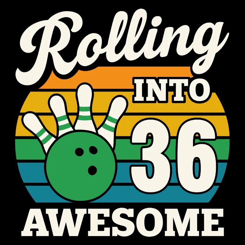 Retro Bowling 36. Geburtstag Grafik