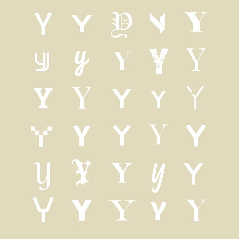 Typografie Y-Monogramm-Buchstabenmosaikdesign