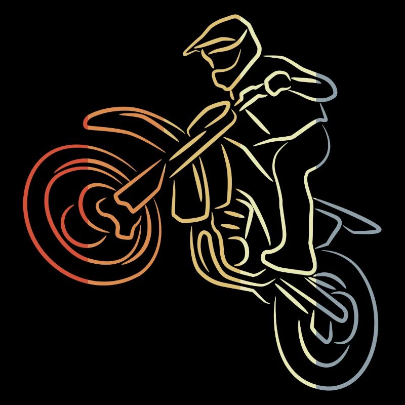 Dessin au trait de motocross