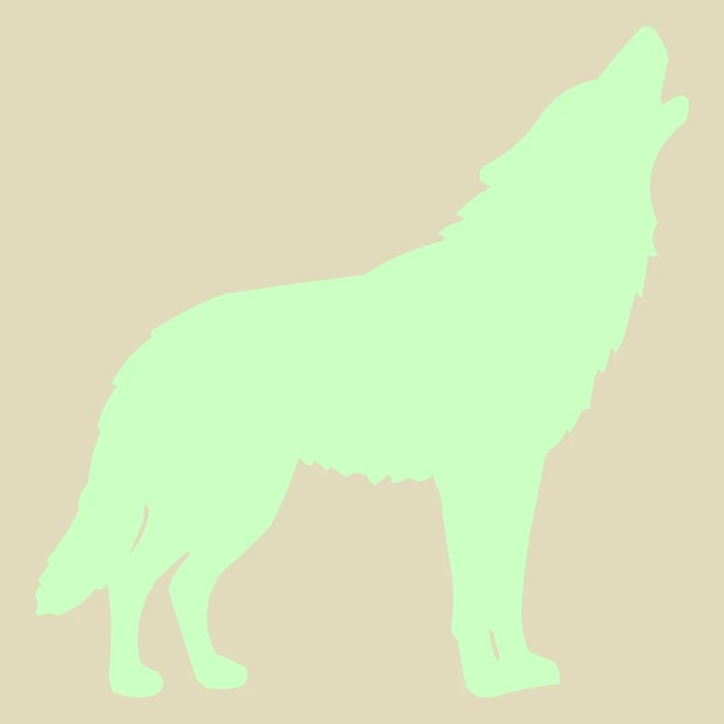 Wolf Silhouette Neon Green