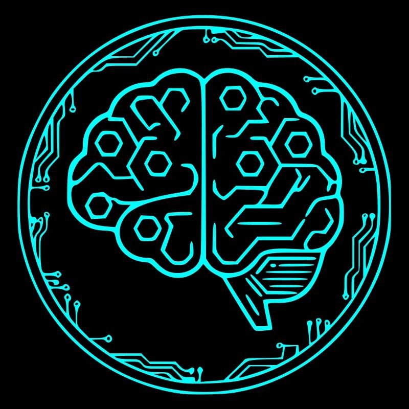 Cyber Brain AI Tech Circuit Vector