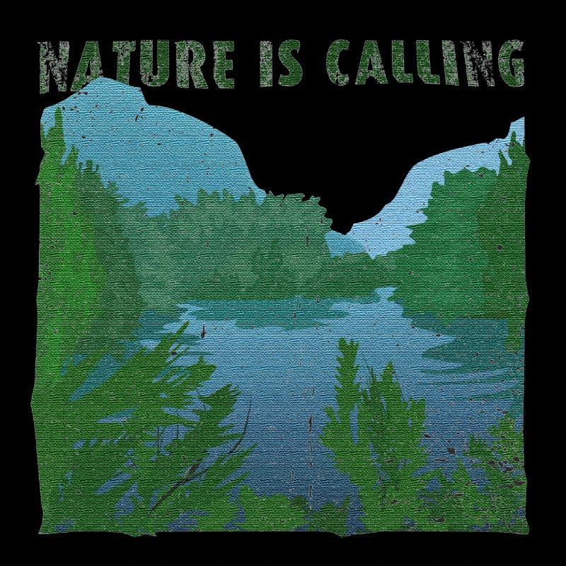Nature is calling Flusslandschaft SackleinenEffekt