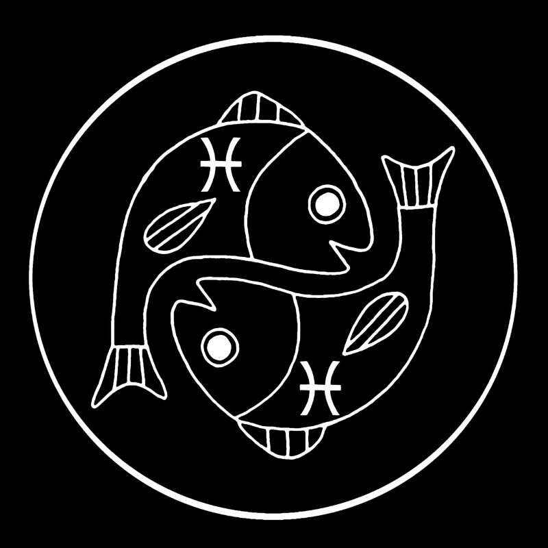 Signe du zodiaque poisson (blanc)