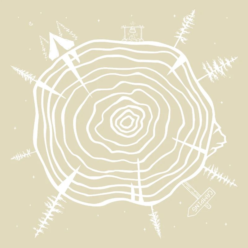 Minimalist Tree Ring Forest Design