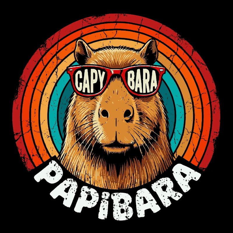 Capybara Retro Regenbogen Sonnenbrille