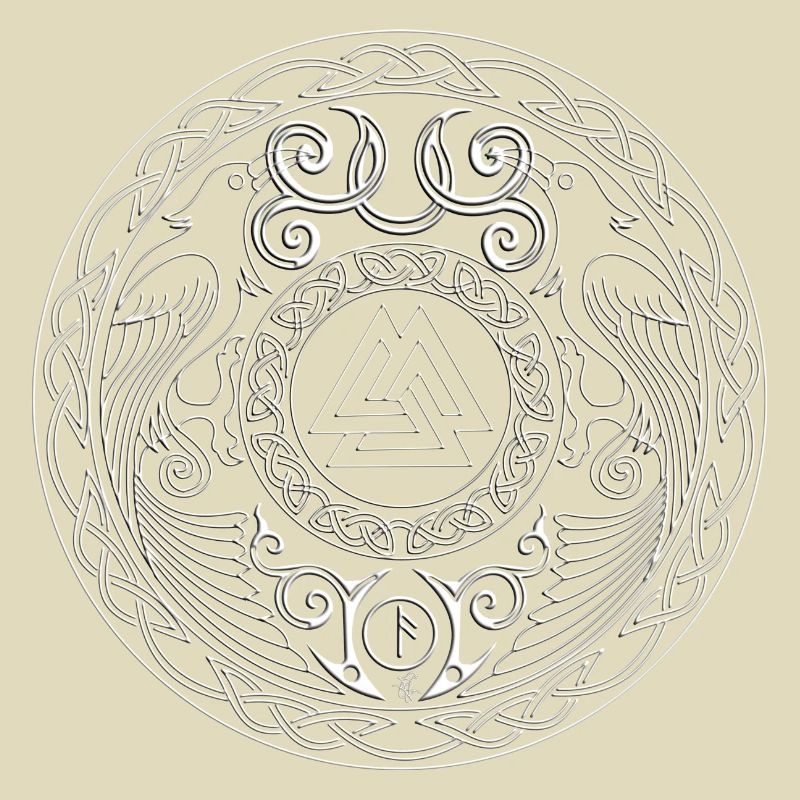 Mandala runique à triade centrale