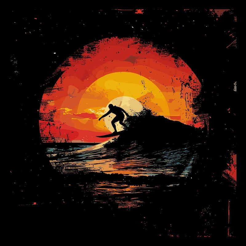 Surfeur Coucher de soleil