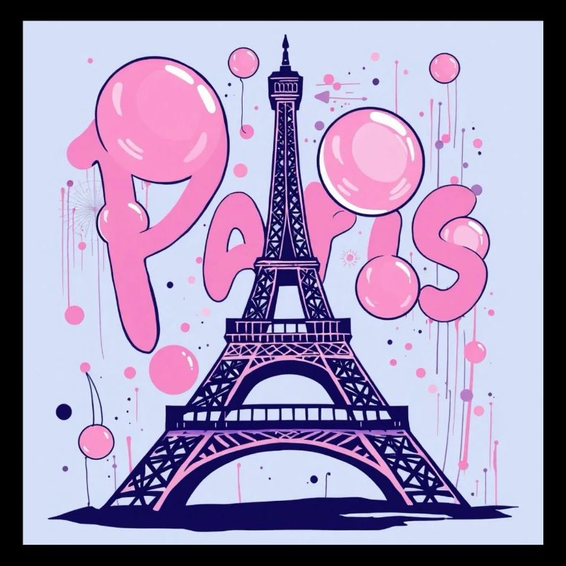 Graffiti de Paris à la tour Eiffel - Flying Gum