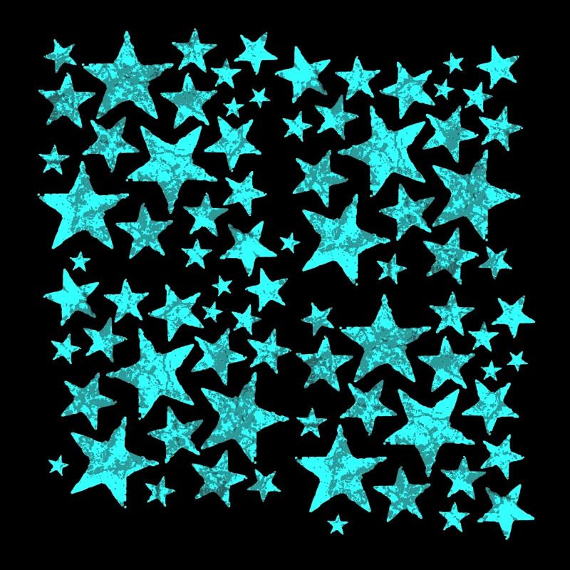 Bright blue star pattern on black
