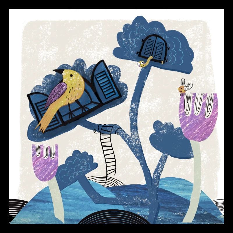 Happy Spring Animals Illustration