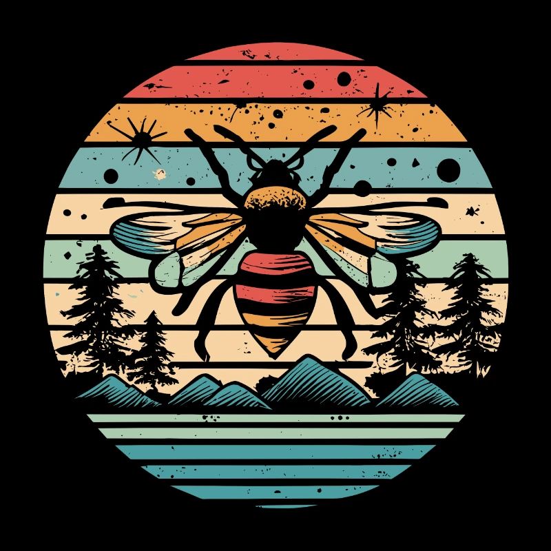 Retro Sunset Biene
