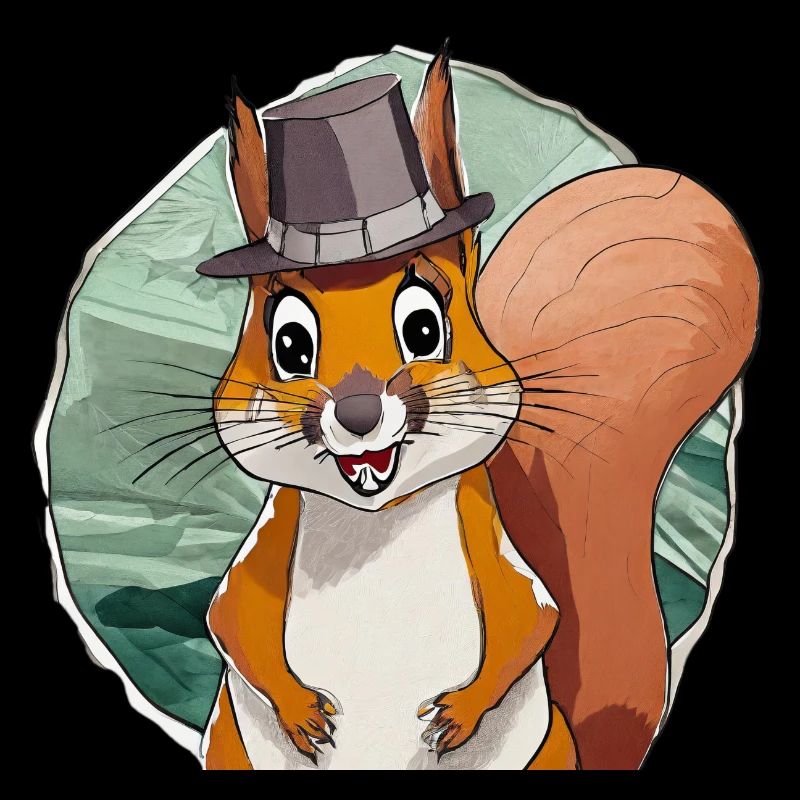 écureuil drôle avec chapeau