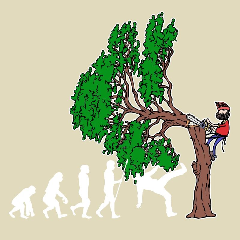 Tree Evolution Woodwork Lumberjack Tree Cutter