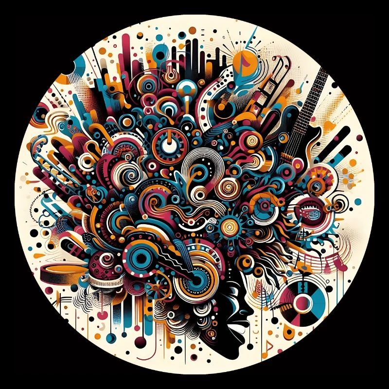 Afro Style Explosion Musicale Abstraite