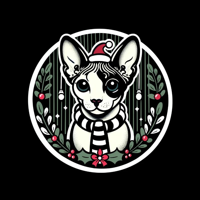 Weihnachtsporträt einer Sphynx