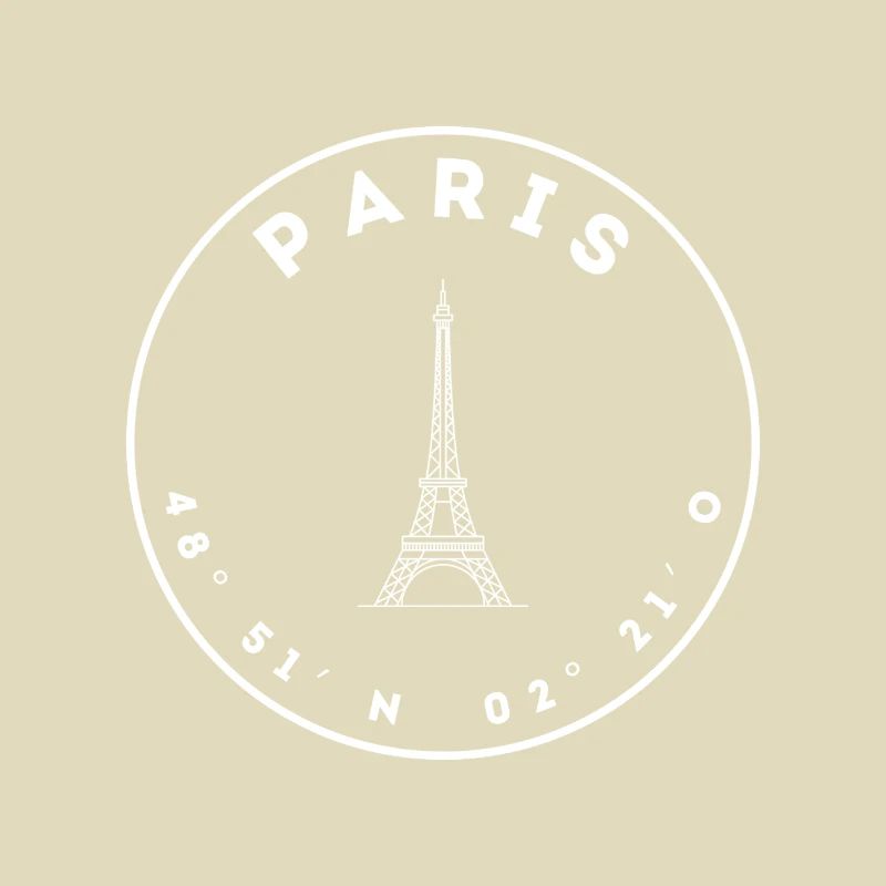 Paris mit Eifelturm und Koordinaten