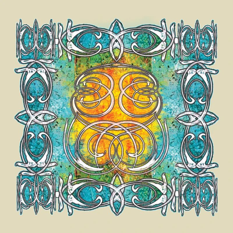 Celtic pattern with sun motifs