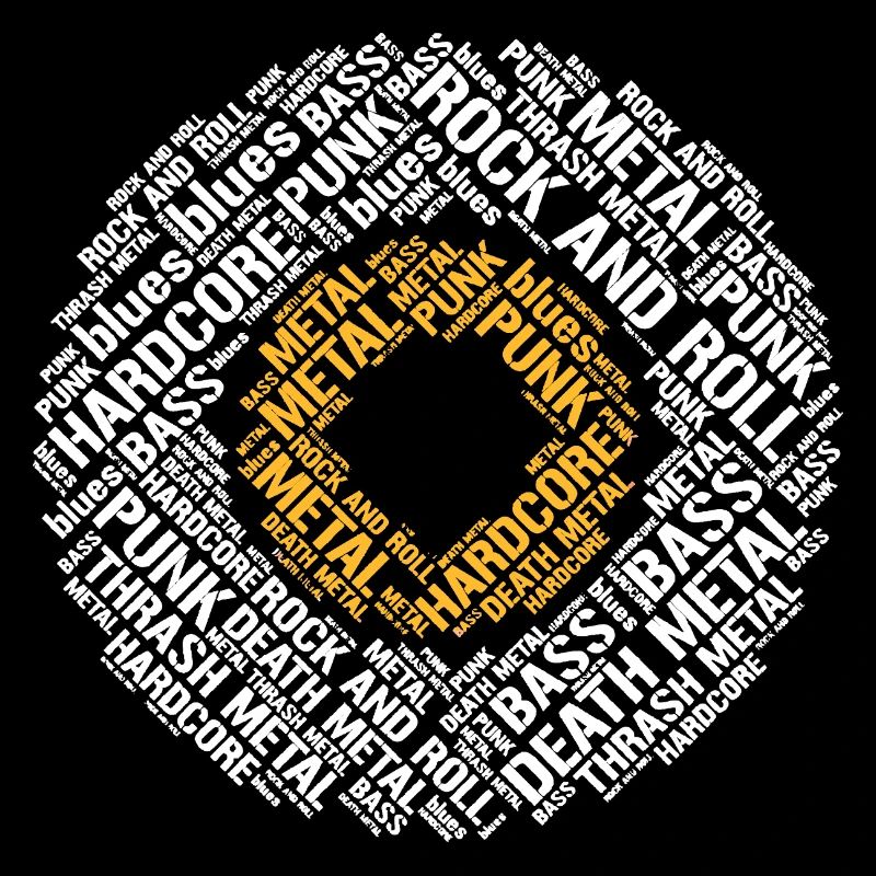 Typographic Vinyl Disc with hardcore music styles