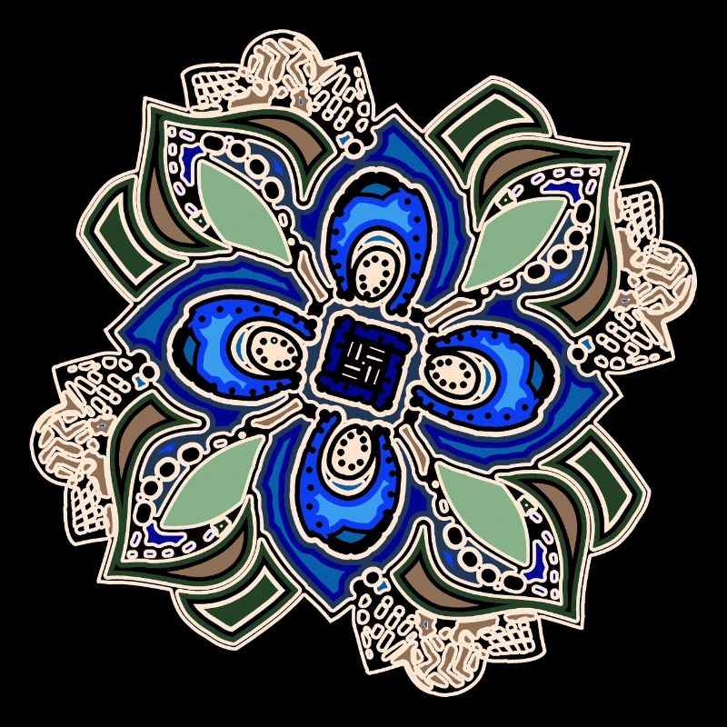 Fleur de mandala extravagante sarcelle