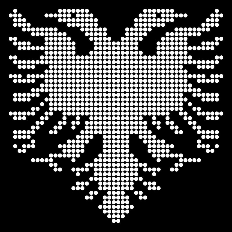 Albanian Double Headed Eagle Dotwork Emblem