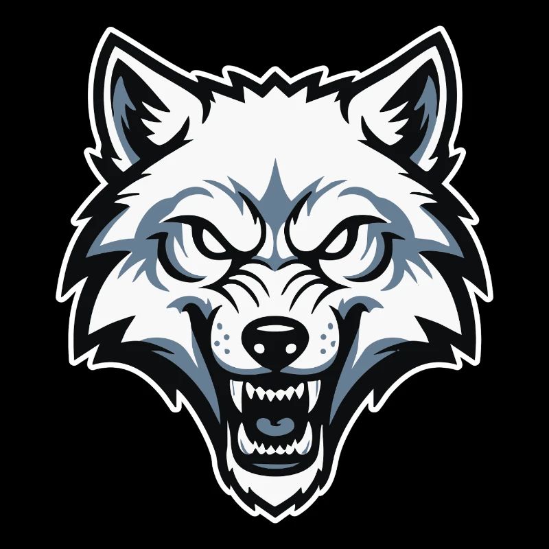 Wild Arctic White Wolf Wolf Mascot Logo